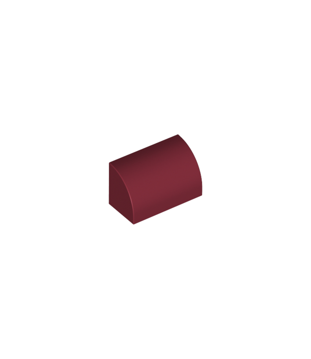 LEGO - Helling, gebogen 1 x 2 - Dark Red | N
