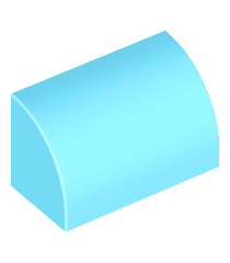 LEGO - Helling, gebogen 1 x 2 - Medium Azure | N - Thumbnail