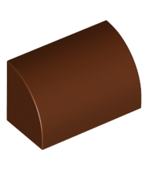 LEGO - Helling, gebogen 1 x 2 - Reddish Brown | N - Thumbnail