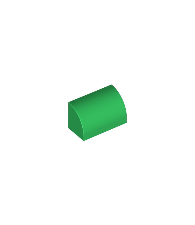 LEGO - Helling, gebogen 1 x 2 - Green | N