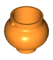 LEGO - Minifiguur-accessoire, kleine pan met handgreephouders - Orange | N - Thumbnail
