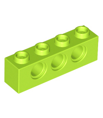 LEGO - Technic-steen 1 x 4 met gaten - Lime | N - Thumbnail