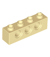 LEGO - Technic-steen 1 x 4 met gaten - Tan | N - Thumbnail