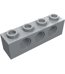 LEGO - Technic-steen 1 x 4 met gaten - Light Bluish Gray | N - Thumbnail
