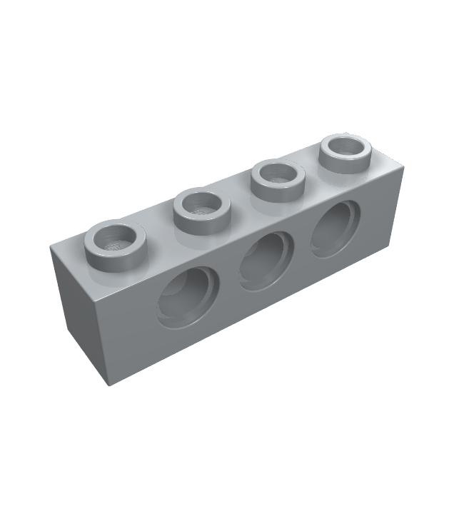 LEGO - Technic-steen 1 x 4 met gaten - Light Bluish Gray | N