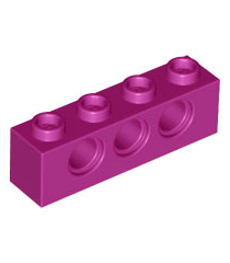 LEGO - Technic-steen 1 x 4 met gaten - Magenta | N - Thumbnail
