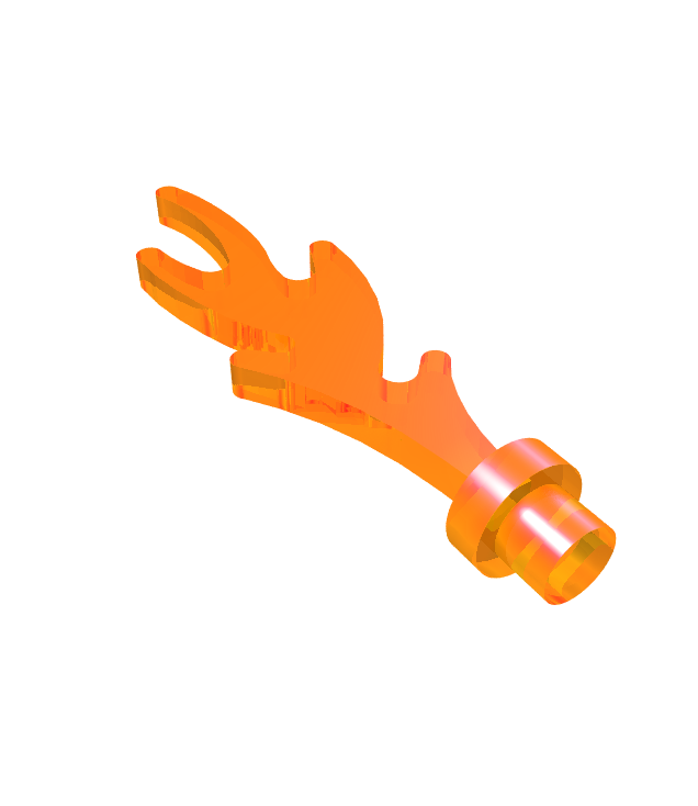 LEGO - Golfvorm recht met staafuiteinde (drakenvlam / zeewier / water) - Trans-Orange | N