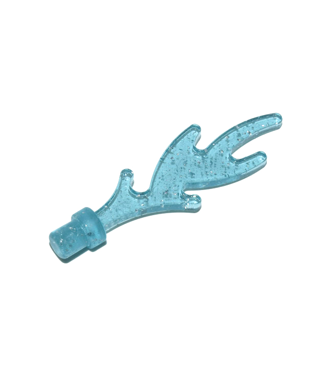 LEGO - Golfvorm recht met staafuiteinde (drakenvlam / zeewier / water) - Glitter Trans-Light Blue | N