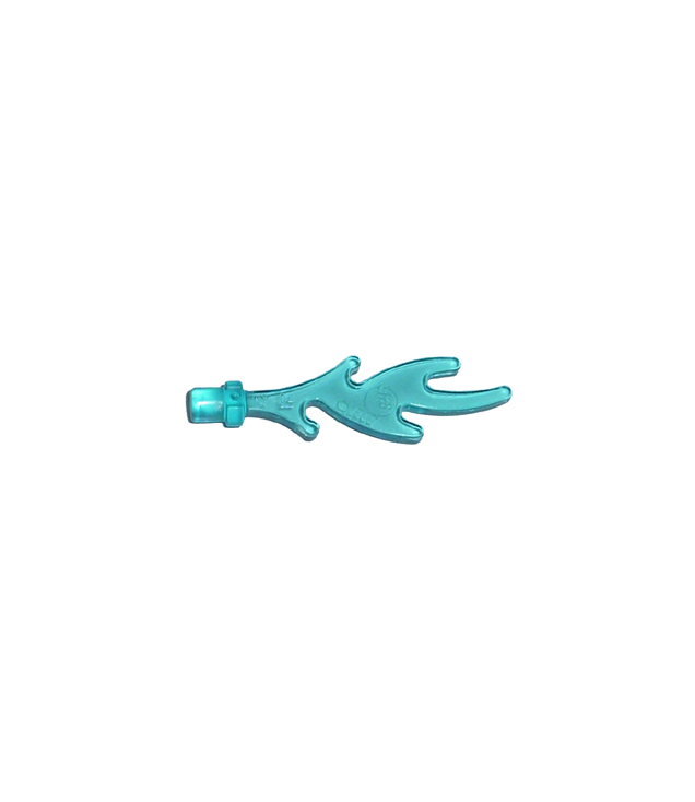 LEGO - Golfvorm recht met staafuiteinde (drakenvlam / zeewier / water) - Trans-Light Blue | N