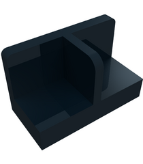 LEGO - Paneel 1 x 2 x 1 met afgeronde hoeken en middenstijl - Black | N - Thumbnail
