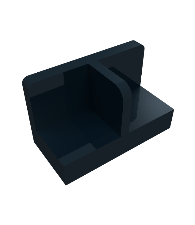 LEGO - Paneel 1 x 2 x 1 met afgeronde hoeken en middenstijl - Black | N