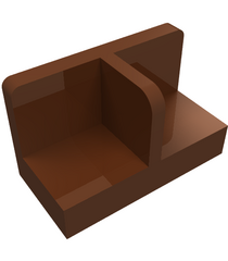 LEGO - Paneel 1 x 2 x 1 met afgeronde hoeken en middenstijl - Reddish Brown | N - Thumbnail