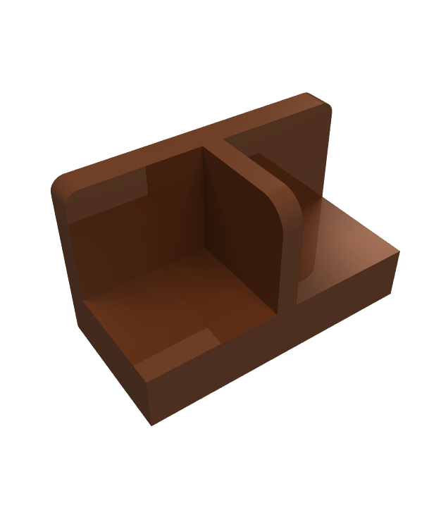 LEGO - Paneel 1 x 2 x 1 met afgeronde hoeken en middenstijl - Reddish Brown | N