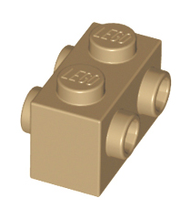 LEGO - Steen, gemodificeerd 1 x 2 met noppen aan 2 zijden - Dark Tan | N - Thumbnail