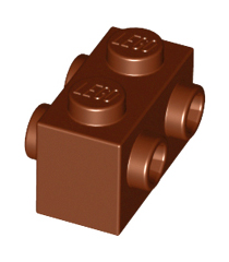 LEGO - Steen, gemodificeerd 1 x 2 met noppen aan 2 zijden - Reddish Brown | N - Thumbnail