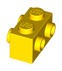 LEGO - Steen, gemodificeerd 1 x 2 met noppen aan 2 zijden - Yellow | N - Thumbnail