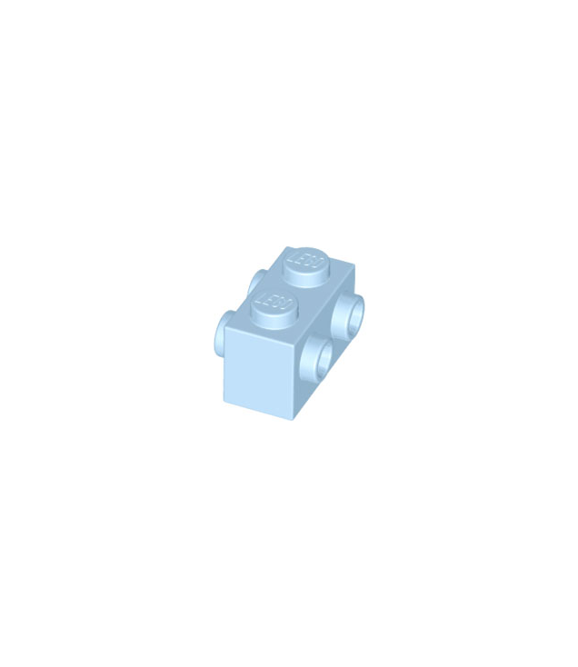 LEGO - Steen, gemodificeerd 1 x 2 met noppen aan 2 zijden - Bright Light Blue | N