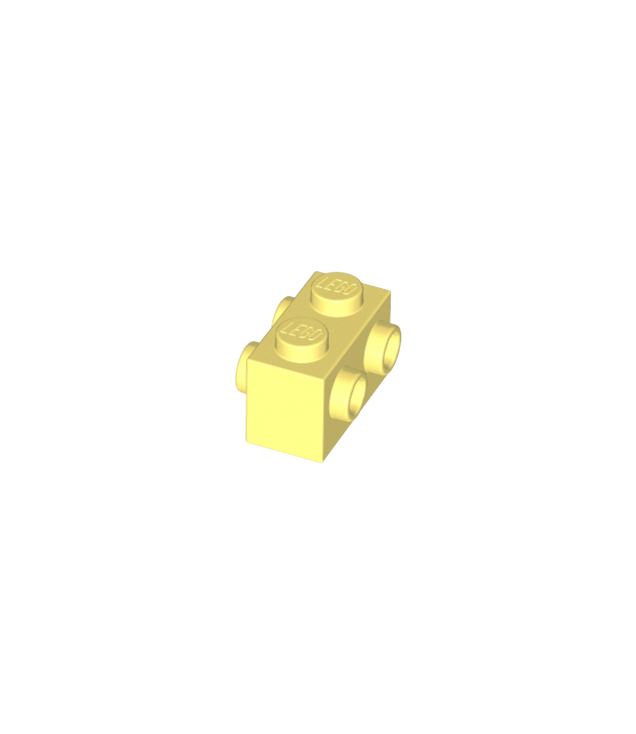 LEGO - Steen, gemodificeerd 1 x 2 met noppen aan 2 zijden - Bright Light Yellow | N