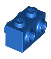LEGO - Steen, gemodificeerd 1 x 2 met noppen aan 2 zijden - Blue | N - Thumbnail