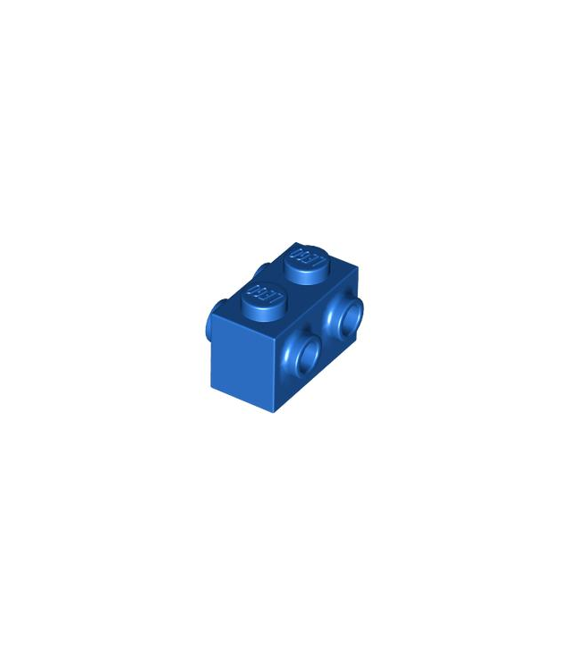 LEGO - Steen, gemodificeerd 1 x 2 met noppen aan 2 zijden - Blue | N