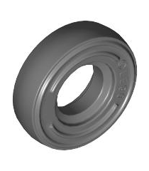 LEGO - Band Ø14 x 4 mm glad klein met nummer in reliëf aan zijkant - Dark Bluish Gray | N - Thumbnail