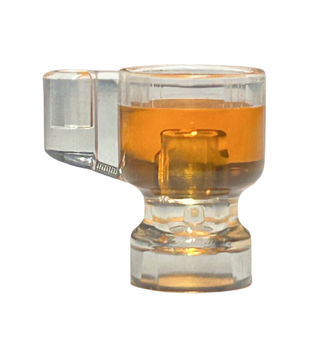 LEGO - Minifiguur-accessoire, bierpul / beker met gevormde transparant-oranje drank - Trans-Clear | N