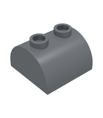 LEGO - Helling, gebogen 2 x 2 dubbel met 2 holle noppen - Dark Bluish Gray | N - Thumbnail