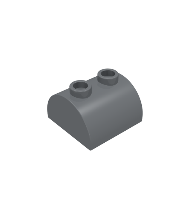 LEGO - Helling, gebogen 2 x 2 dubbel met 2 holle noppen - Dark Bluish Gray | N