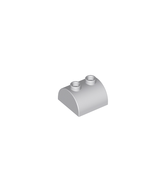 LEGO - Helling, gebogen 2 x 2 dubbel met 2 holle noppen - Light Bluish Gray | N