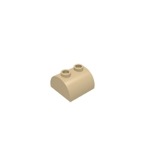 LEGO - Helling, gebogen 2 x 2 dubbel met 2 holle noppen - Tan | N - Thumbnail