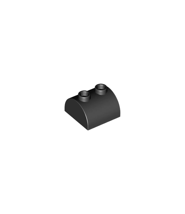 LEGO - Helling, gebogen 2 x 2 dubbel met 2 holle noppen - Black | N