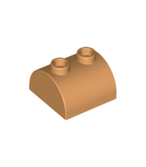 LEGO - Helling, gebogen 2 x 2 dubbel met 2 holle noppen - Medium Nougat | N - Thumbnail
