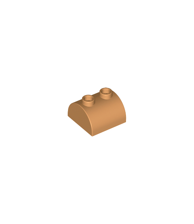 LEGO - Helling, gebogen 2 x 2 dubbel met 2 holle noppen - Medium Nougat | N