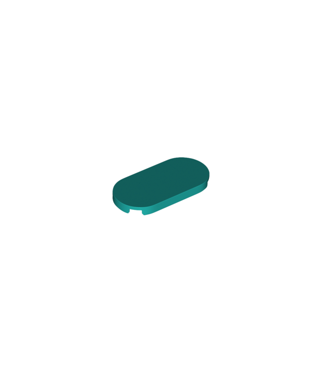 LEGO - Tegel, rond 2 x 4 ovaal - Dark Turquoise | N
