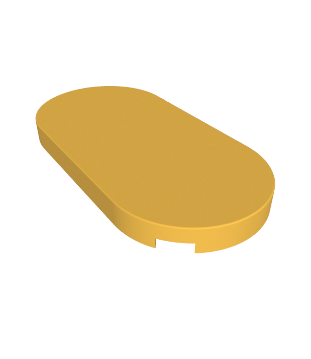 LEGO - Tegel, rond 2 x 4 ovaal - Pearl Gold | N