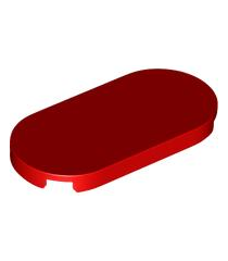 LEGO - Tegel, rond 2 x 4 ovaal - Red | N - Thumbnail