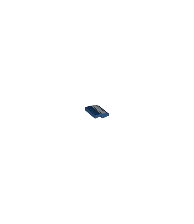 LEGO - Helling, gebogen 2 x 2 x 2/3 met drie witte strepen - Dark Blue | N