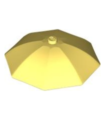 LEGO - Minifiguur-accessoire, paraplu-bovendeel 6 x 6 zonder onderflappen, met nop bovenop - Bright Light Yellow | N - Thumbnail