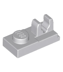 LEGO - Plaat, gemodificeerd 1 x 2 met clip met inkeping bovenaan - Light Bluish Gray | N - Thumbnail