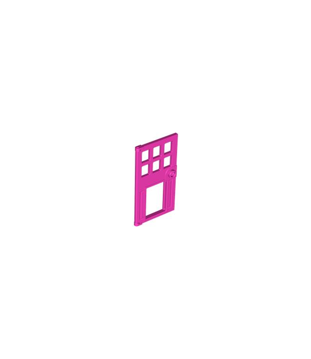 LEGO - Deur 1 x 4 x 6 met 6 ruiten, nop-handgreep en opening voor kattenluik - Dark Pink | N