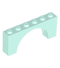 LEGO - Boog 1 x 6 x 2 met middel­dikke bovenkant zonder versterkte onderzijde - Light Aqua | N - Thumbnail