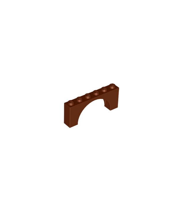LEGO - Boog 1 x 6 x 2 met middel­dikke bovenkant zonder versterkte onderzijde - Reddish Brown | N