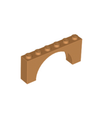LEGO - Boog 1 x 6 x 2 met middel­dikke bovenkant zonder versterkte onderzijde - Medium Nougat | N - Thumbnail