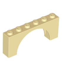 LEGO - Boog 1 x 6 x 2 met middel­dikke bovenkant zonder versterkte onderzijde - Tan | N - Thumbnail