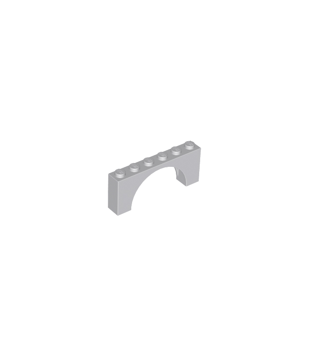 LEGO - Boog 1 x 6 x 2 met middel­dikke bovenkant zonder versterkte onderzijde - Light Bluish Gray | N