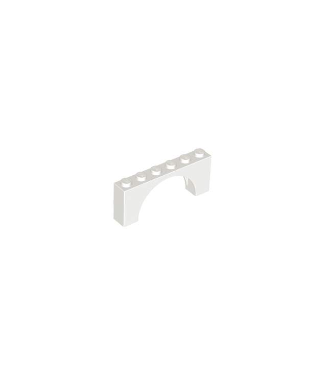 LEGO - Boog 1 x 6 x 2 met middel­dikke bovenkant zonder versterkte onderzijde - White | N