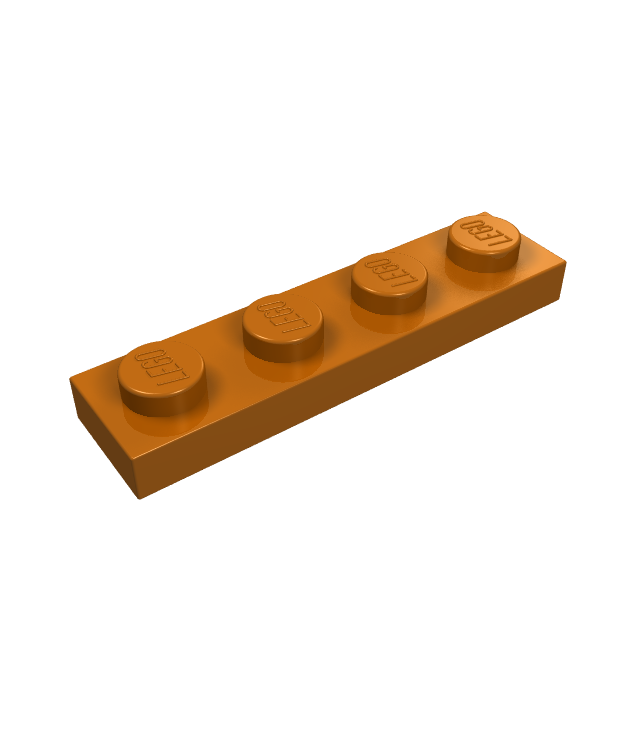 LEGO - Plaat 1 x 4 - Dark Orange | N