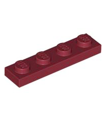 LEGO - Plaat 1 x 4 - Dark Red | N - Thumbnail