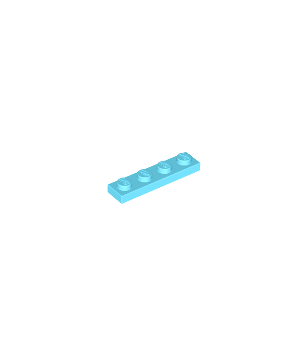 LEGO - Plaat 1 x 4 - Medium Azure | N