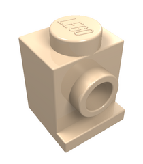 LEGO - Steen, gemodificeerd 1 x 1 met koplamp - Light Nougat | N - Thumbnail